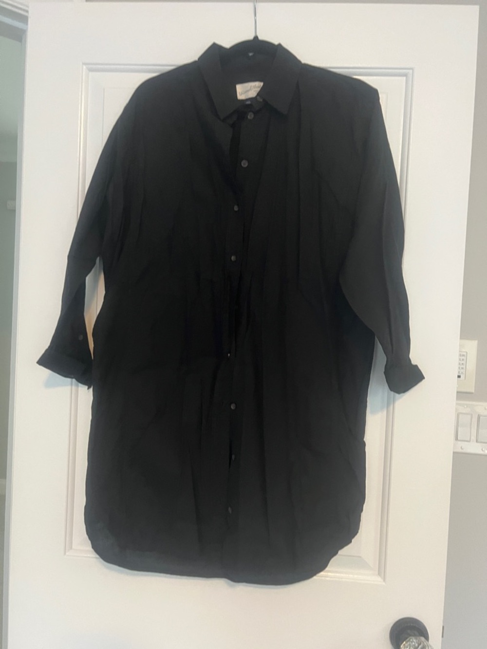 Universal Thread Black Button-Front Shirt Dress